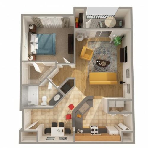 1 Bedroom Floor Plan | Apartments In New Smyrna Beach FL | Lyme Stone Ranch