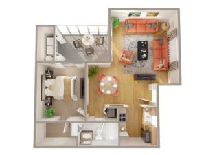 1 Bedroom Floor Plan | Boynton Beach Apartments | Advenir at Banyan Lake