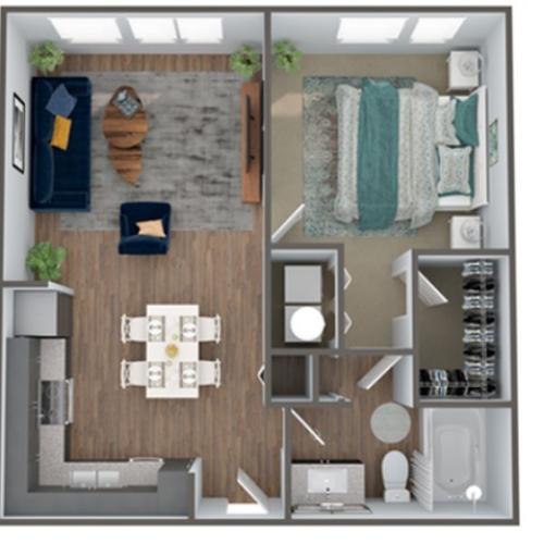 1 Bedroom Floor Plan | Luxury Apartments In Clermont Florida | Advenir at Castle Hill