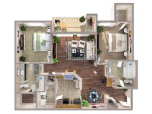 2 Bedroom Floor Plan | Apartments In Humble Texas | Advenir at Eagle Creek