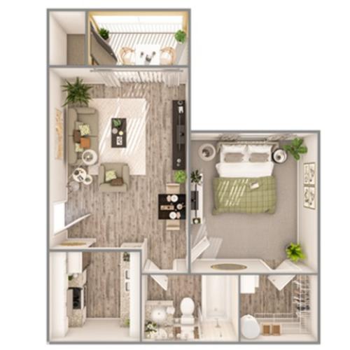 1 Bedroom Floor Plan | Luxury Apartments In Sarasota Florida | Advenir at Gateway lakes