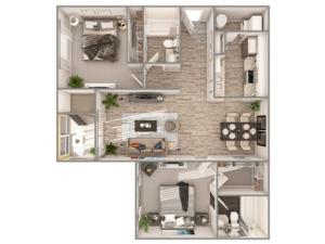 2 Bedroom Floor Plan | Luxury Apartments In Sarasota Florida | Advenir at Ward Lake