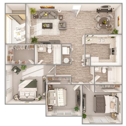 3 Bedroom Floor Plan | Luxury Apartments In Sarasota Florida | Advenir at Gateway Lakes