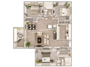 3 Bedroom Floor Plan | Luxury Apartments In Sarasota Florida | Advenir at Gateway Lakes