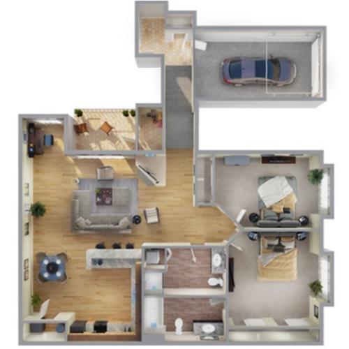 2 Bedroom Renovated Floor Plan | Apartments In Aurora Colorado