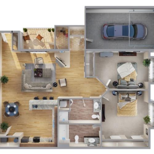2 Bedroom Floor Plan | Apartments In Aurora Colorado