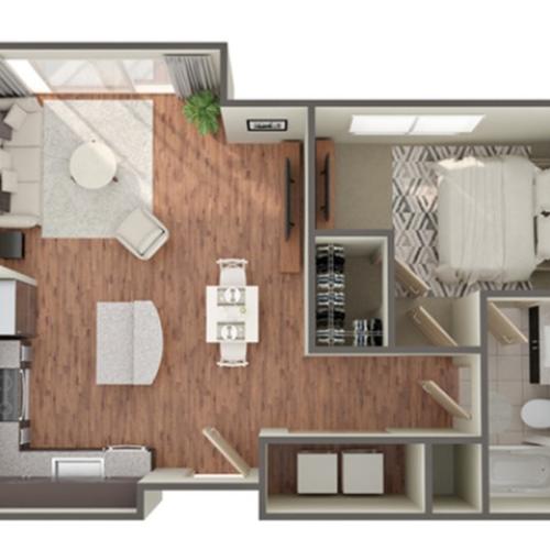 1 Bedroom Floor Plan | Luxury Apartments In Birmingham AL | Station 121