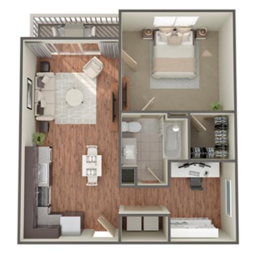 One Bedroom Floor Plan | Apartments In Birmingham AL| Station 121