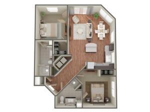 2 Bedroom Floor Plan | Apartments In Birmingham AL| Station 121