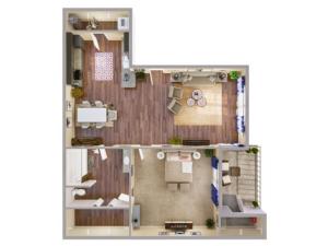 1 Bedroom Floor Plan | Apartments In Lake Charles LA | Advenir at Lake Charles