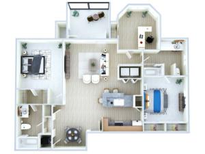 Three Bedroom Floor Plan | Apartments Southwest Houston TX | Advenir at The Med Center