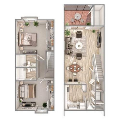 2 Bdrm Floor Plan | Apartments In Coconut Creek Florida | Advenir at Cocoplum