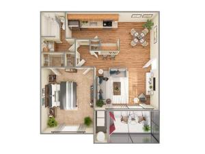 1 Bedroom Floor Plan | Venice FL Apartments | Advenir at Monterrey