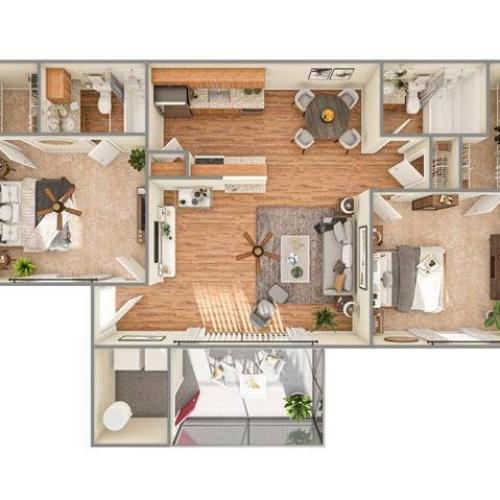2 Bedroom Floor Plan | Venice Florida Apartments | Advenir at Monterrey