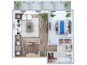 1 Bedroom Floor Plan | South Denver Apartments | Advenir at French Quarter