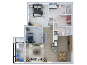 Two Bedroom Floor Plan | Apartments Midland TX | Advenir at Mayfield
