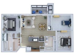 Three Bedroom Floor Plan | Apartments Midland TX | Advenir at Mayfield