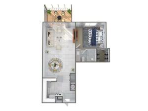 1 Bedroom Floor Plan | Palm Beach Gardens Apartments | Turnbury at Palm Beach Garden