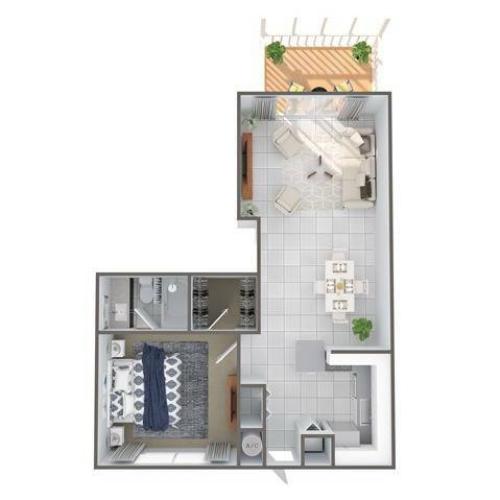 1 Bdrm Floor Plan | Apartments In Palm Beach Gardens | Turnbury at Palm Beach Garden