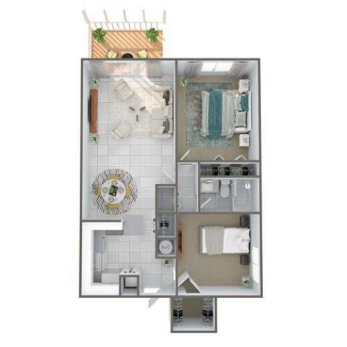 2 Bdrm Floor Plan | Palm Beach Gardens FL Apartments | Turnbury at Palm Beach Garden