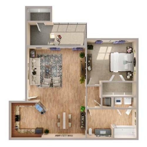 1 Bedroom Floor Plan | Apartments In Richmond TX | Advenir at Grand Parkway West