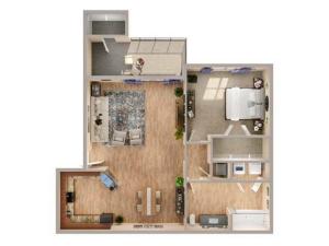 1 Bedroom Floor Plan Renovated | Apartments In Richmond TX | Advenir at Grand Parkway West