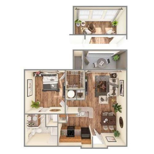 One Bedroom Floor Plan | Apartments on Beltway 8 | Advenir at Wynstone