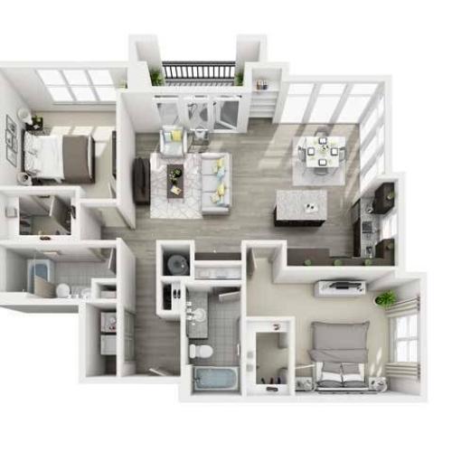 Two Bedroom Floor Plan | apartments in west columbia, SC