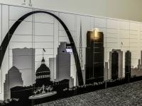 Archway mural in common area at The Icon | Apartments In St Louis