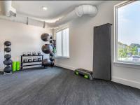 Flex Area in Community Fitness Center | Latitude at Hillsborough | Student Apartments Raleigh