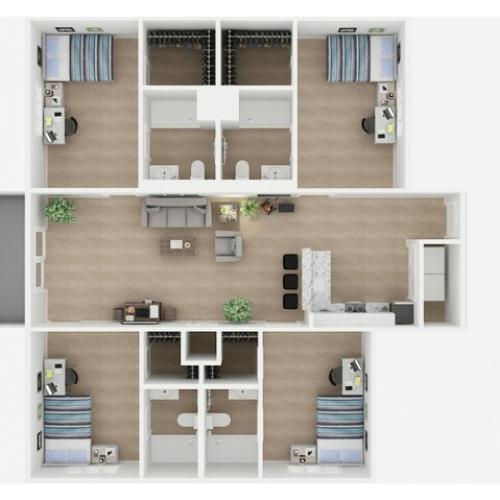 4x4 B Floor Plans | Valley Falls | Apartments in Spartanburg, SC