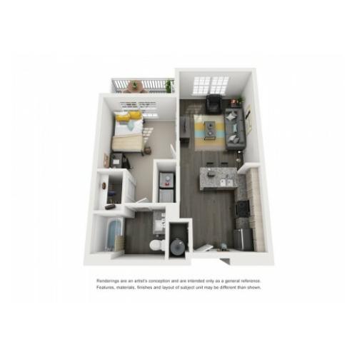 1 x 1 Floor Plan | Paloma West Midtown | Atlanta Student Housing