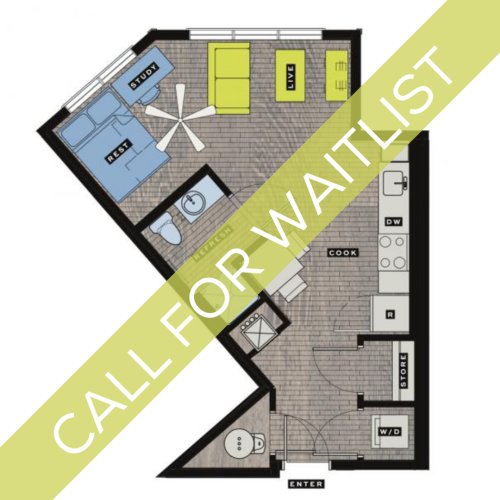 S3 - Studio Floor Plan | Bixby Kennesaw | Kennesaw Apartments Near KSU