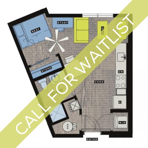 S2 - Studio Floor Plan | Bixby Kennesaw | Off-Campus Housing Near KSU