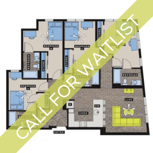 D8 4 Bedroom Floor Plan | Bixby Kennesaw | Apartments Near Kennesaw State University