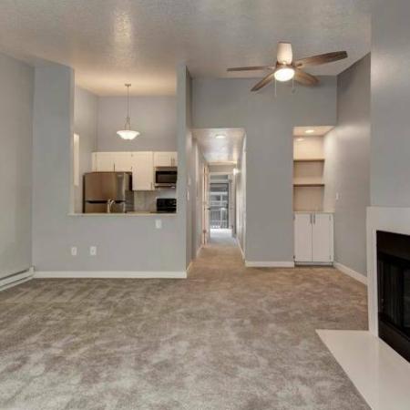 Living Area with Wood-Burning Fireplaces | Apartments in Beaverton OR for Rent | Arbor Creek