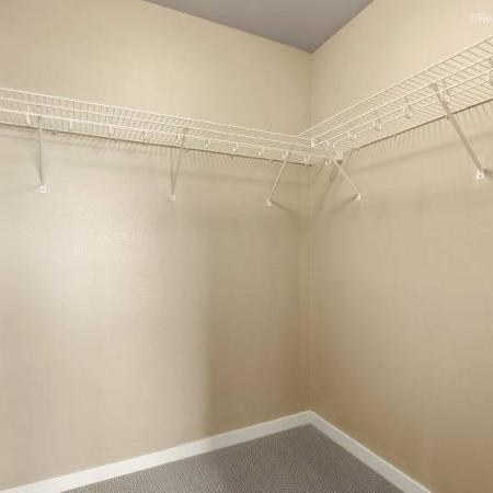 Walk-In Closets with Build-In Shelves | Salem Oregon Apartments for Rent | South Block