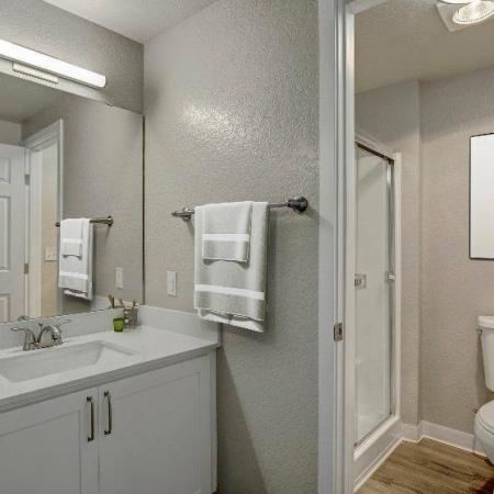 Primary Bath with Stand-Up Shower  | Apartments in Renton WA | Westview Village