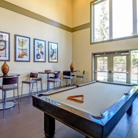 Billards Table and Lounge Area  |   Apartments in Kirkland WA  |   The Emerson