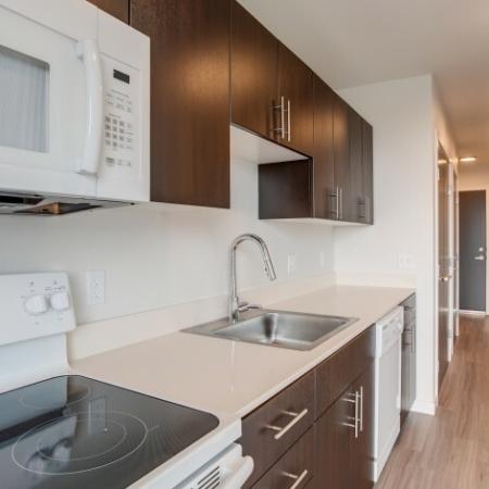 714 Kitchen Appliance Details - Range & Sink | HANA Apartments | Apartments Seattle WA
