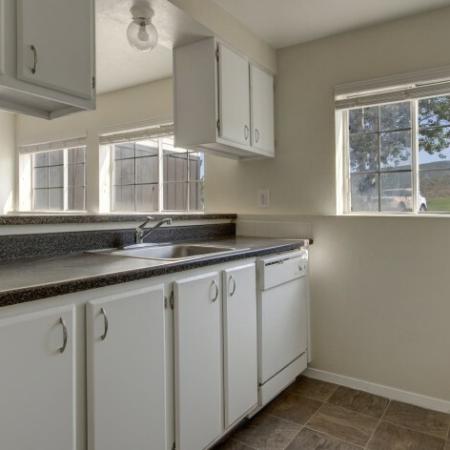 Modern Kitchen with White Appliances  |  Apartments for Rent in Park City UT  |  Elk Meadows