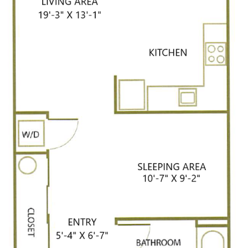 One Bedroom Floor Plan | Apartments For Rent In Salem, OR| South Block Apartments