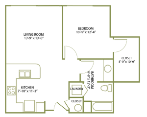 2 Bedroom Floor Plan | Apartments For Rent In Salem, OR| South Block Apartments