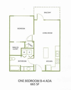 1 Bedroom Floor Plan | Apartments For Rent In Salem, OR| South Block Apartments