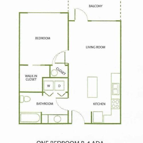 1 Bedroom Floor Plan | Apartments For Rent In Salem, OR| South Block Apartments