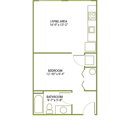 Studio Floor Plan | Apartments For Rent In Salem, OR| South Block Apartments