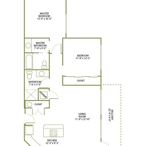 Two Bedroom Floor Plan | Apartments For Rent In Salem, OR| South Block Apartments