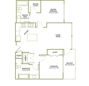 2 Bedroom Floor Plan | Apartments For Rent In Salem, OR| South Block Apartments