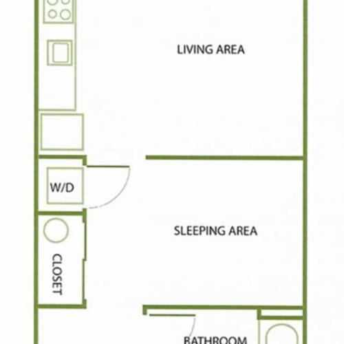 Studio Floor Plan | Apartments For Rent In Salem, OR| South Block Apartments