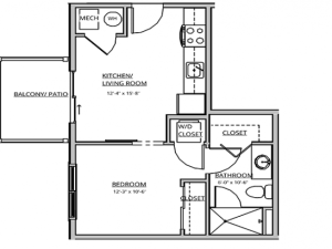 1 Bedroom Floor Plan | Apartments For Rent In Bend, OR | Seasons Apartments at Farmington Reserve